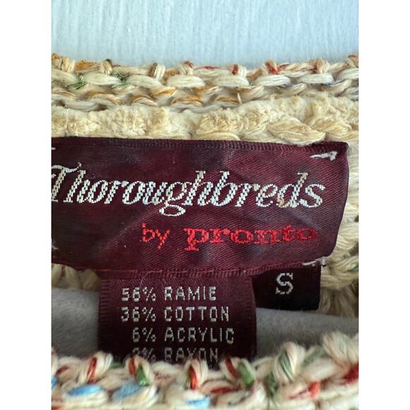 Thoroughbreds by Pronto Knit Sweater Vest Vintage Preppy Academia size Small - Picture 3 of 8